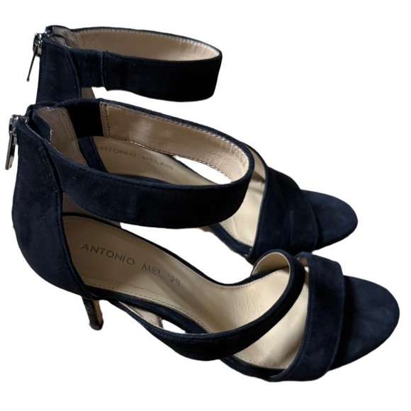 Antonio Melani Black Suede Strappy Heels – Size 7.5 - Picture 4 of 6